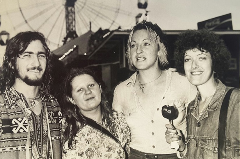 Celia Price with her three housemates at the show in 1975.