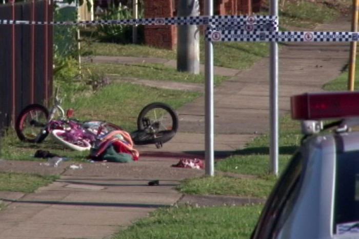 Children's bicycles at Doonside murder scene