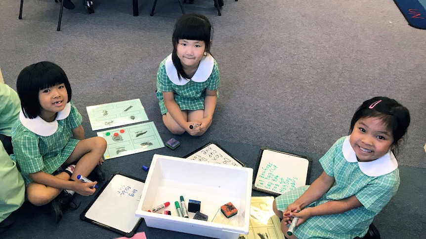 Some young students from St Felix's Catholic Primary School