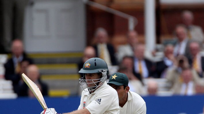 Australian opener Simon Katich hits out on his way to 80 at Lord's.