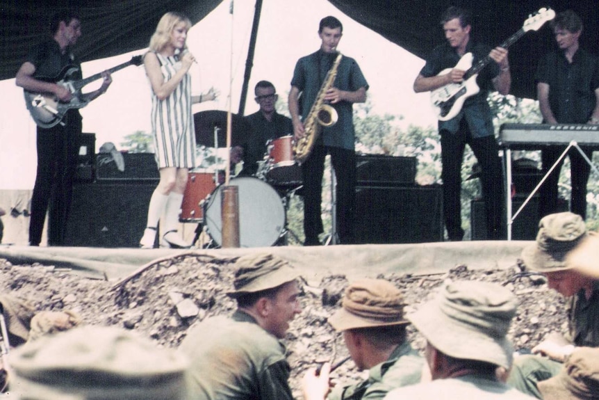 Patricia Amphlett AKA Little Pattie on stage in Vietnam in 1965