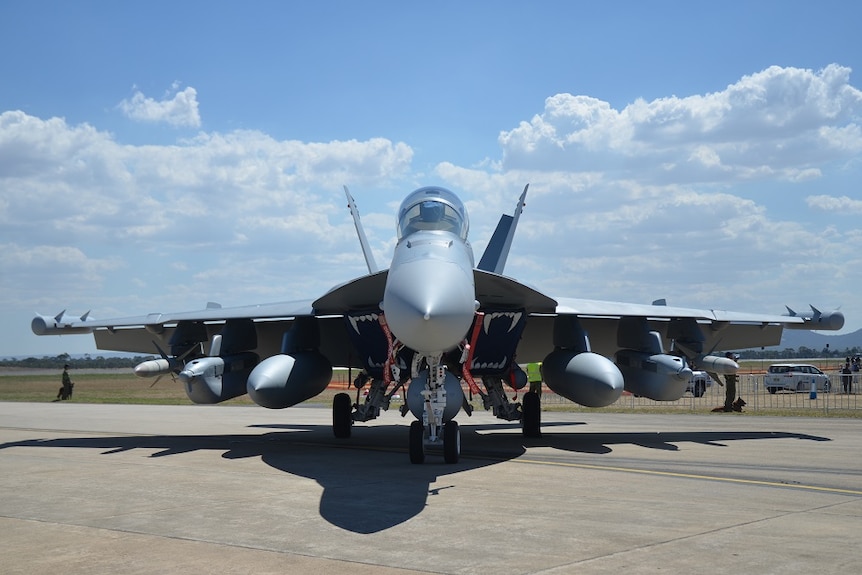 The Growler on display at the Australian International Airshow at Avalon Airport