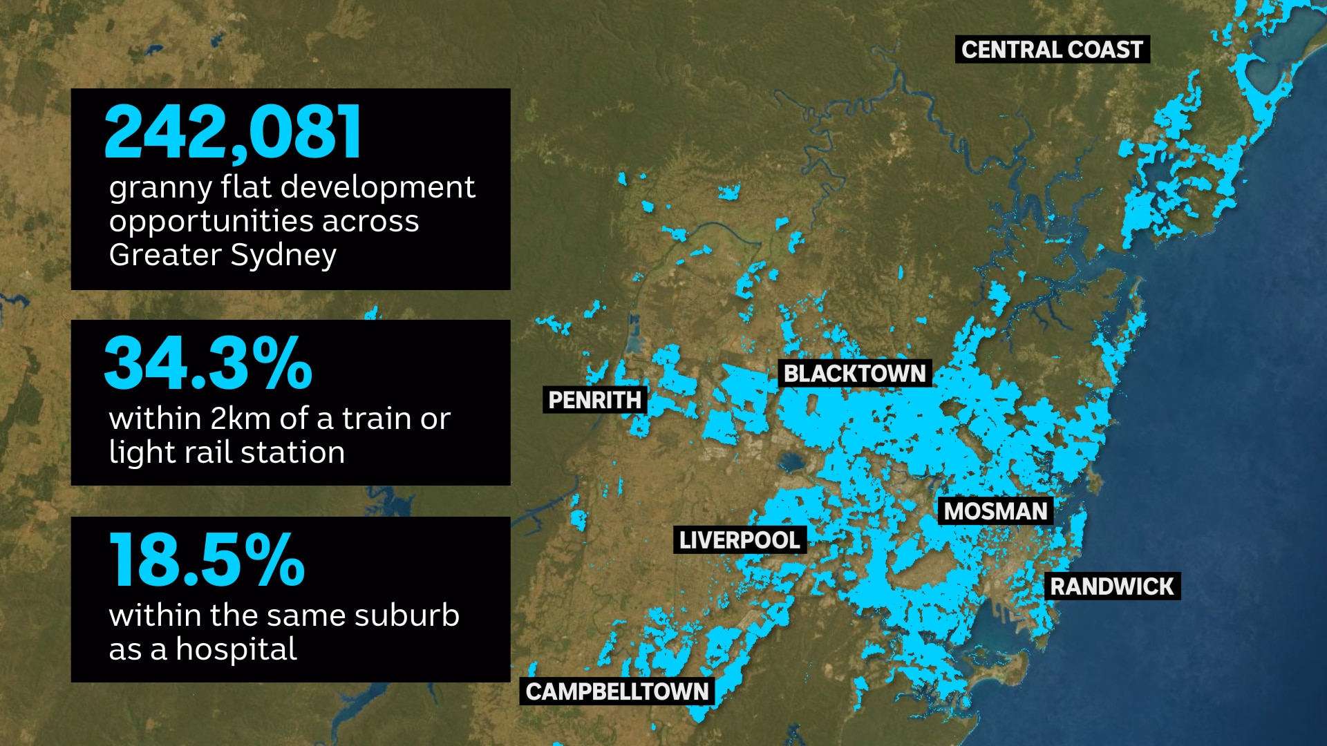 a graphic map of sydney and surrounds