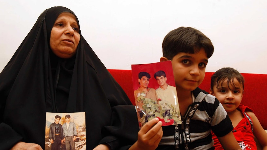 The mother and son of Baha Mousa, an Iraqi man kicked and beaten to death while in British Army custody.