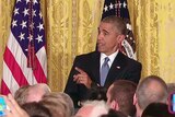 US president Barack Obama speaks