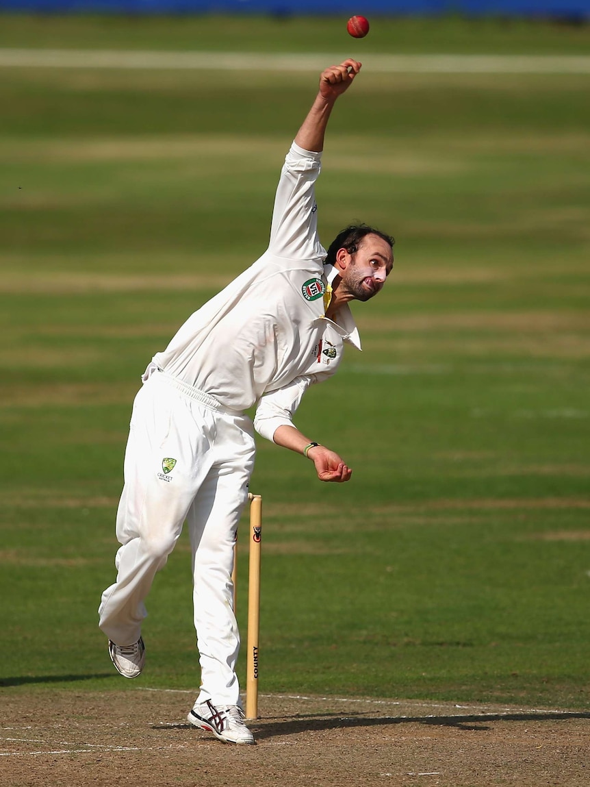 Nathan Lyon takes three wickets against England Lions