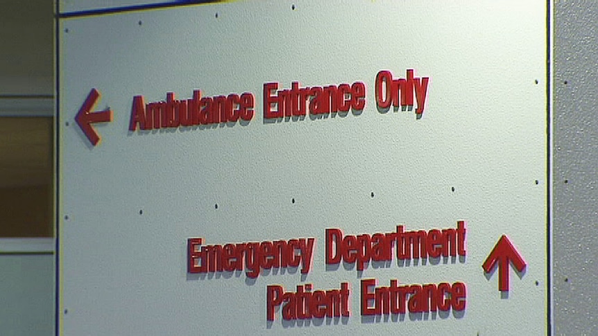 Emergency ward sign outside Lyell McEwin Hospital
