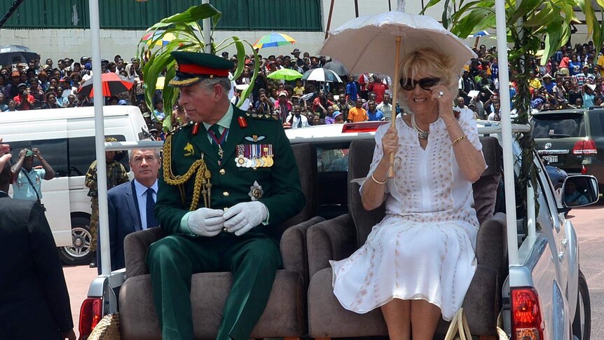 The Prince of Wales and his wife Camilla during their PNG visit.