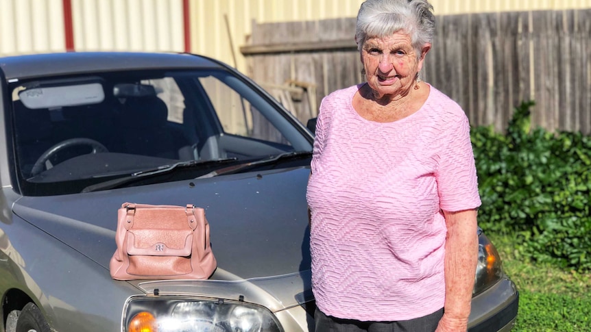 Queanbeyan resident Dawn Mayne outside her car in Queanbeyan.