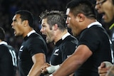 McCaw bellows during the Haka