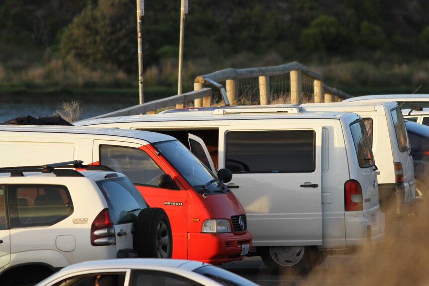 Backpackers parked near the beach in Margaret River