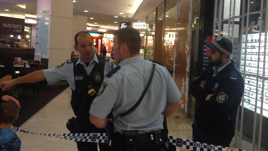 Police at Parramatta's Westfield shopping centre after a fatal stabbing