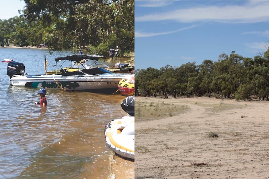 Before and after of Green Lake (Left 1999) (right 2016)