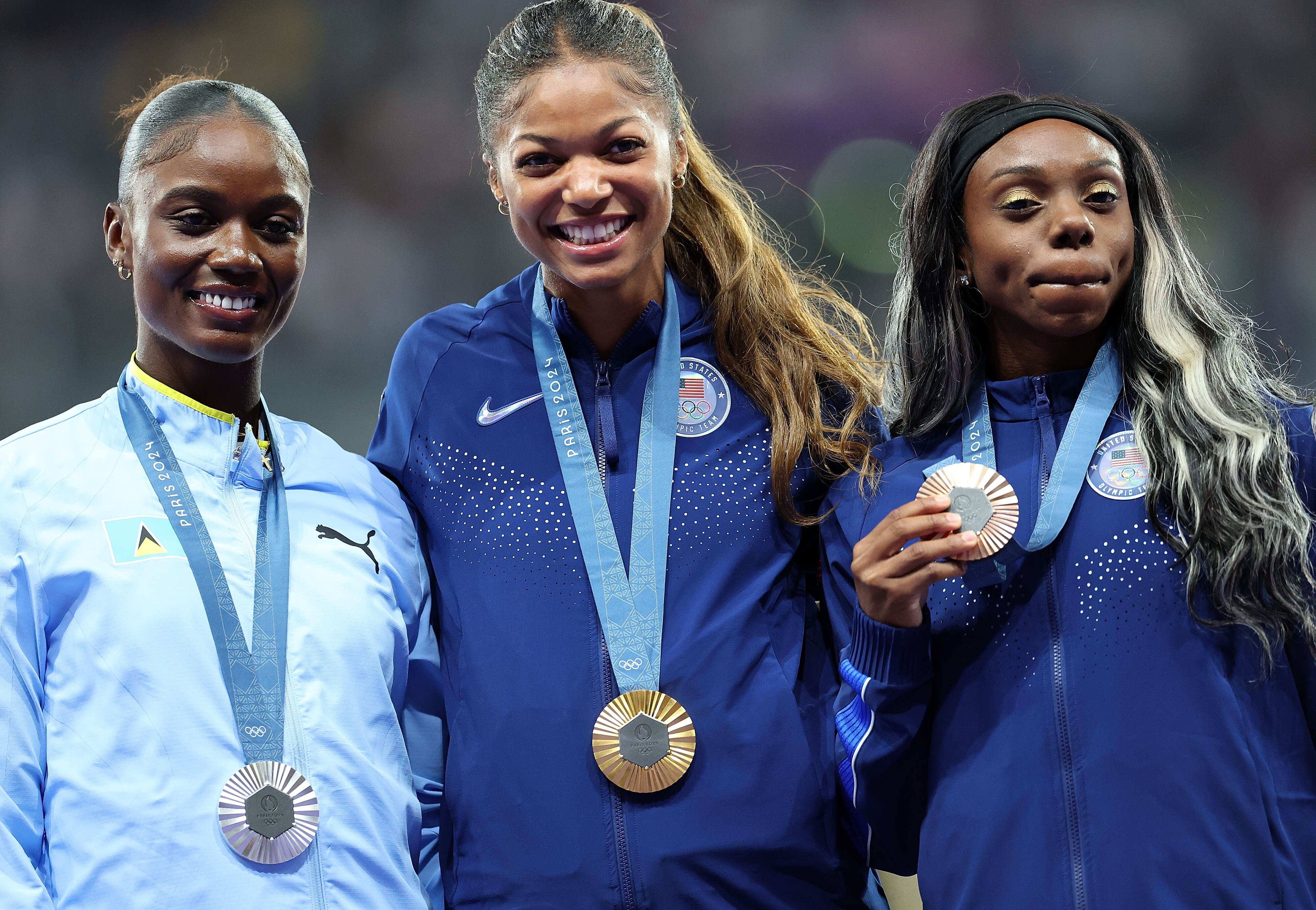 Julien Alfred, Gabrielle Thomas and Brittany Wilson