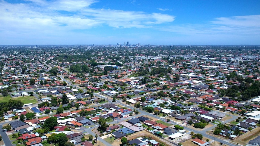 Panorama of suburban Perth, taken in Morley