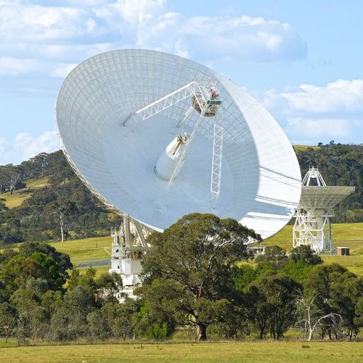 A large satellite in the countryside.