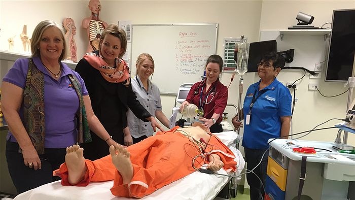 Health minister Sussan Ley inspects the Mount Isa Simulation Education Unit