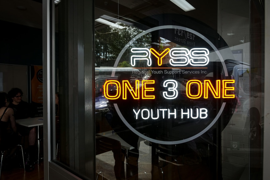 A sign for a youth hub.