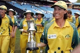 Then-captain Belinda Clark poses with the trophy after winning the Women's World Cup in Pretoria in 2005.