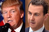 A composite image of US President Donald Trump and Syrian President Bashar Al-Assad.