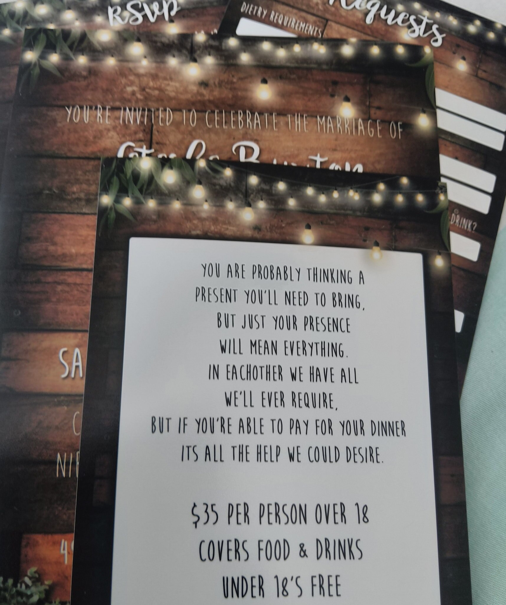 These couples asked wedding guests to contribute to the reception in