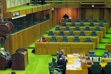 Dame Carol Kidu sits on the opposition benches at Parliament House in Port Moresby