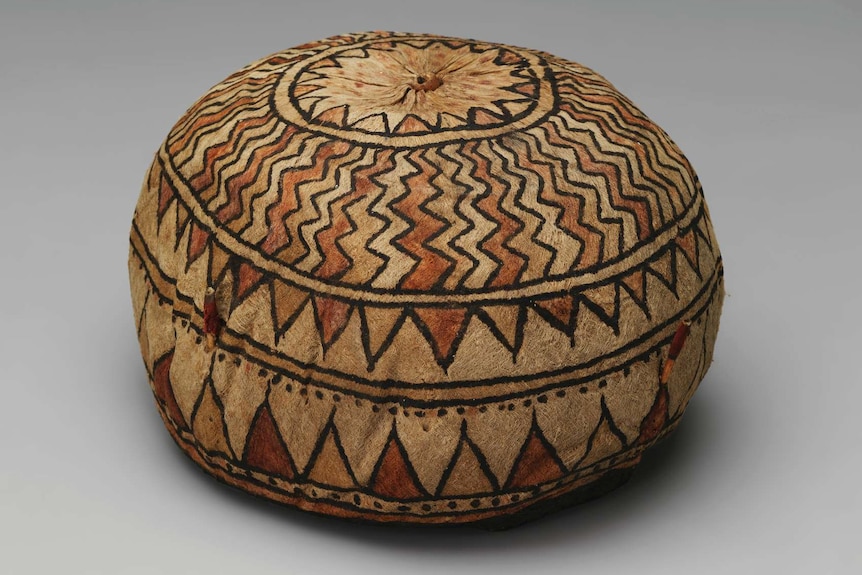 A ceremonial hat of tapa cloth from the Lae Womba tribe of Papua New Guinea