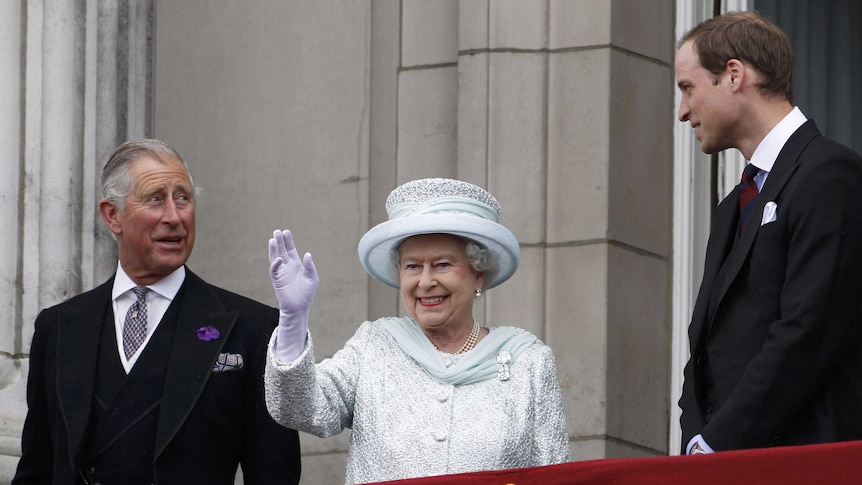 Prince Charles, Queen Elizabeth and Prince William