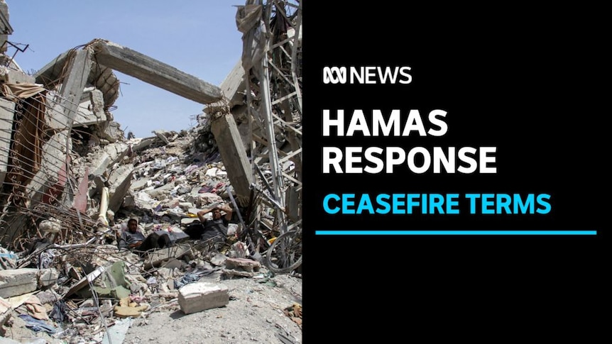 Hamas Response, Ceasefire Terms: The rubble of a destroyed building.
