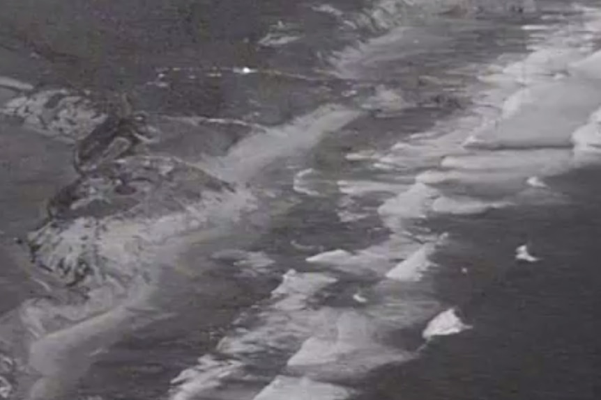 An aerial view of Cheviot Beach, where Harold Holt disappeared on December 17.