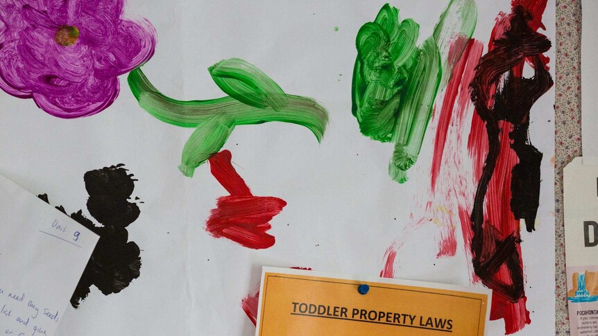 Toddler's artwork inside Tarrengower prison.