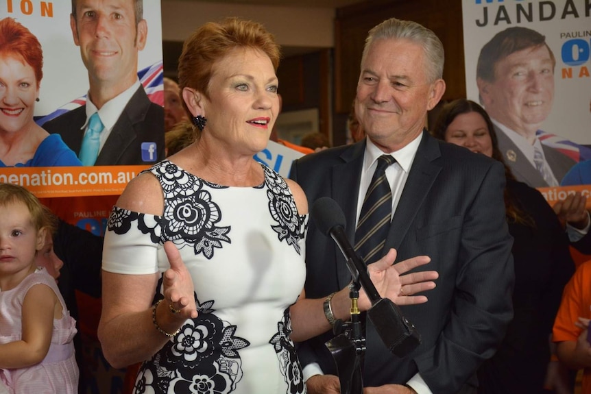 Pauline Hanson at One Nation's election night party