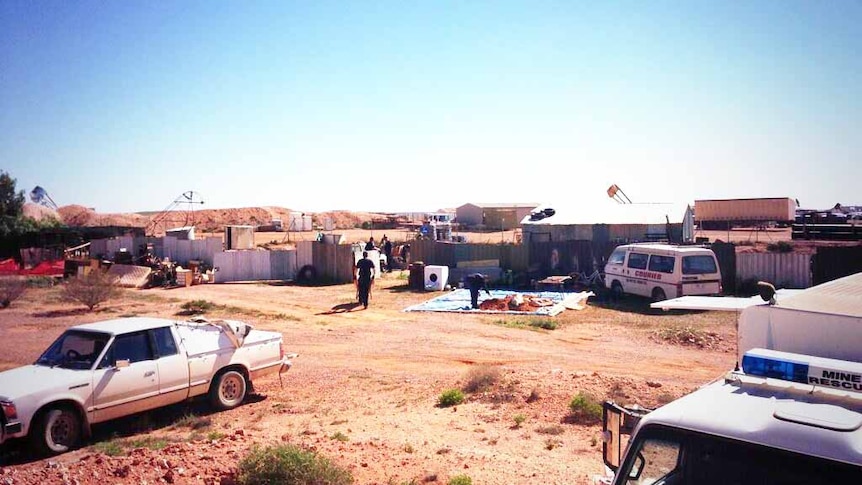 Police search the old mine for clues