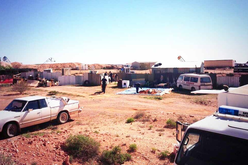 Police search the old mine for clues