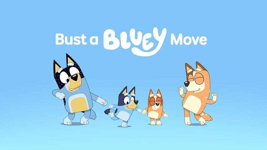 TV Show Bluey characters dancing