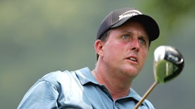Phil Mickelson holds a three stroke lead over the field.