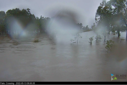 Images de vidéosurveillance d'un bassin versant inondé 