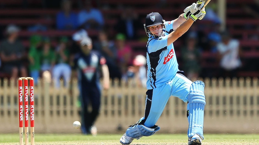Blues all-rounder Steve Smith bats during a One-Day Cup match between NSW and Victoria in 2012.