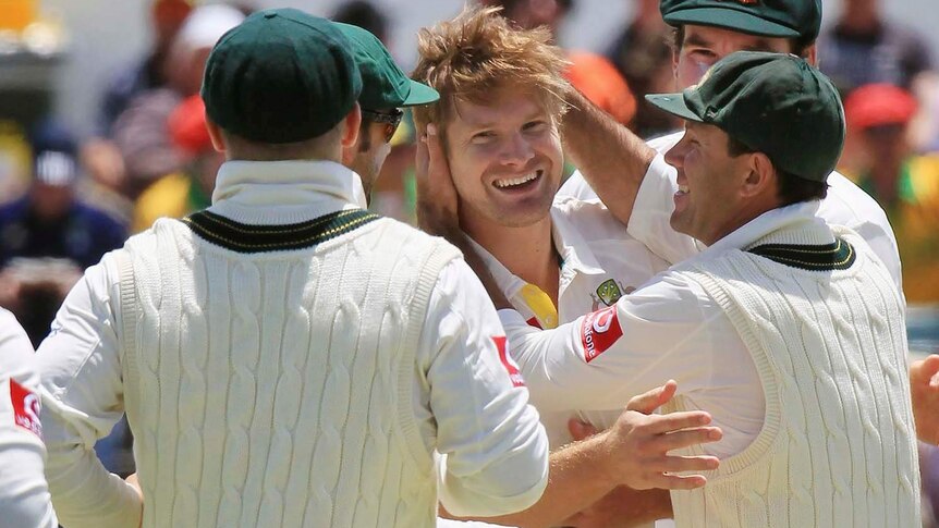 Shane Watson celebrates a wicket