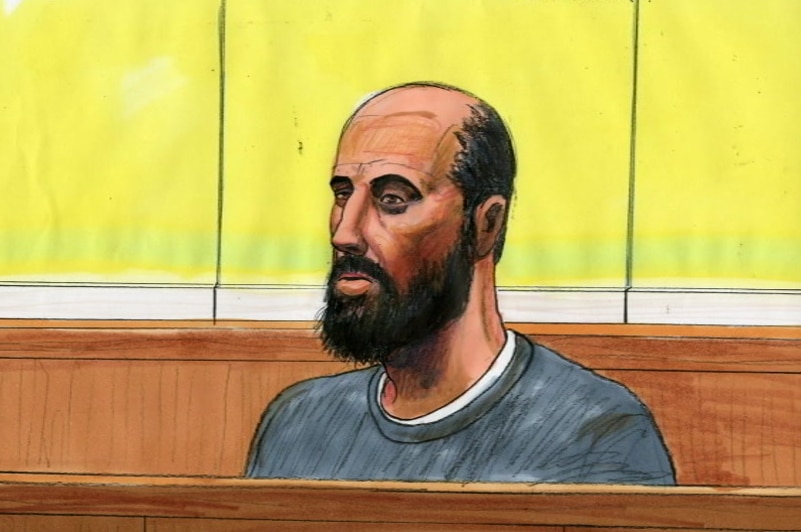 Court sketch of fourth terror plotter Ibrahim Abbas