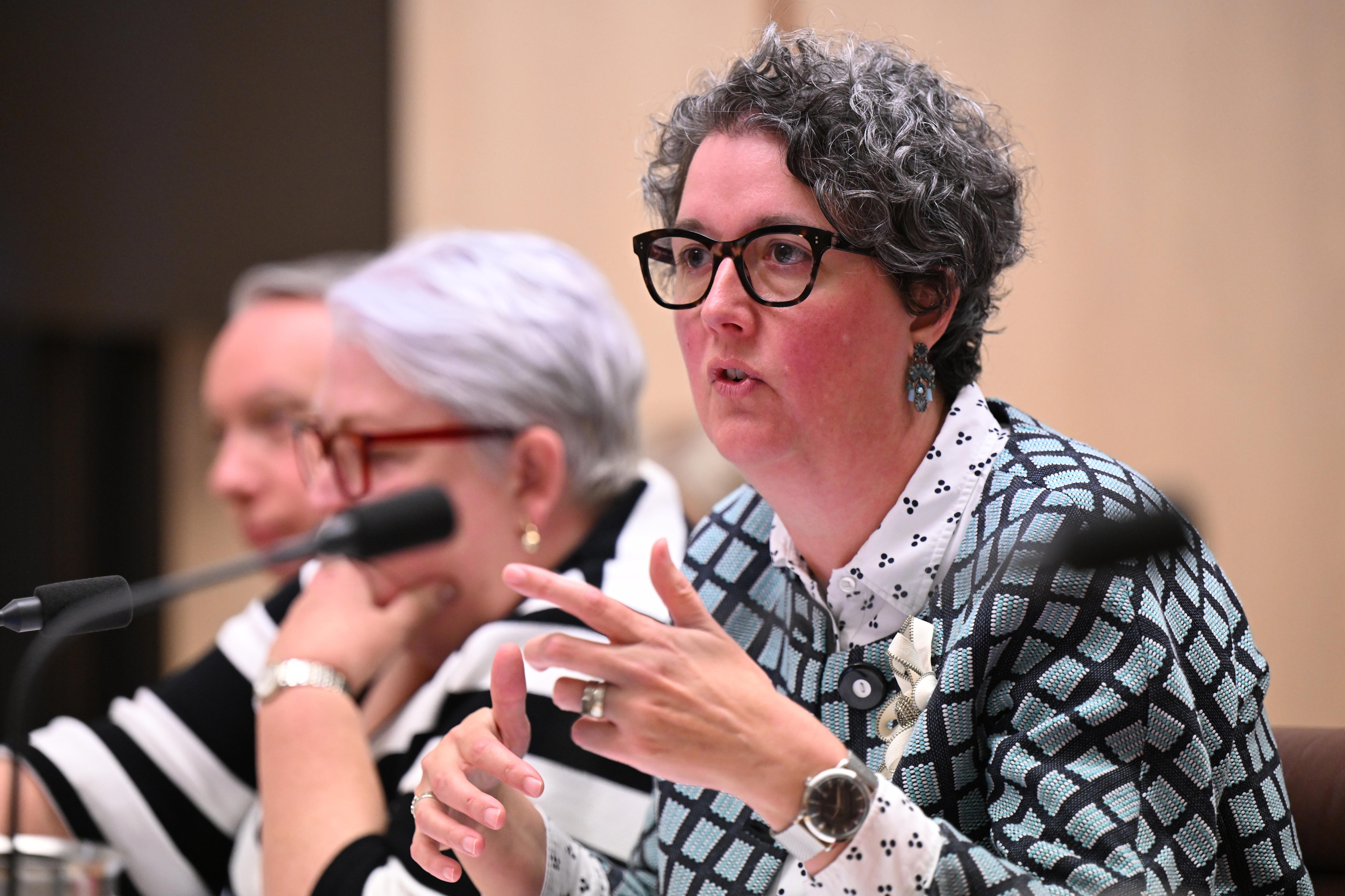 Jaala Hinchcliffe giving evidence at Senate estimates.
