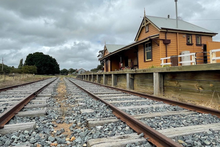A railway line and a historic train station.