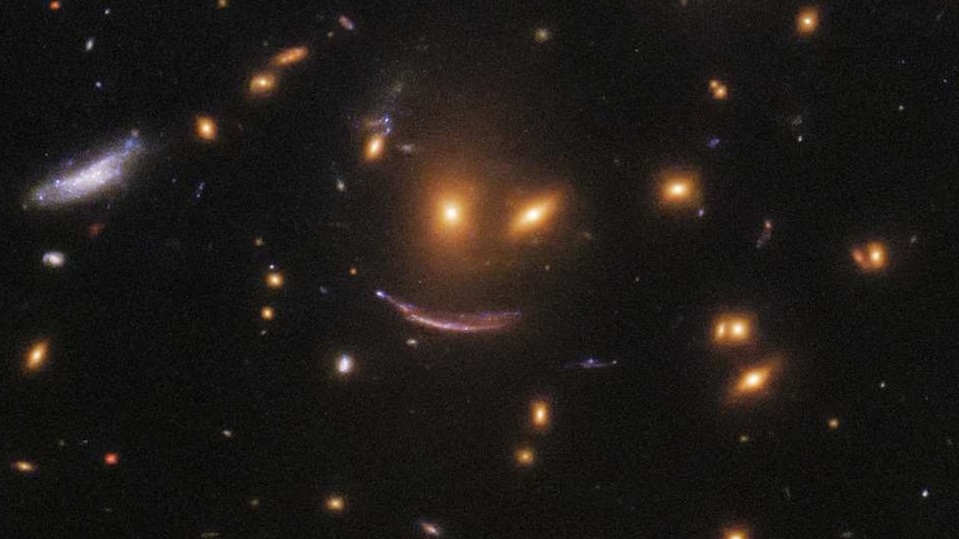 Smiling face in space taken by Hubble Telescope