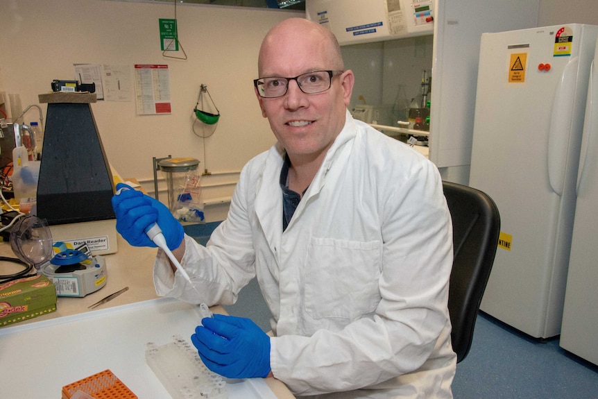 Scientist Bruce Deagle in the lab.