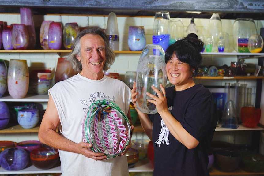 Glass makers Keith Rowe and Kayo Yokoyama