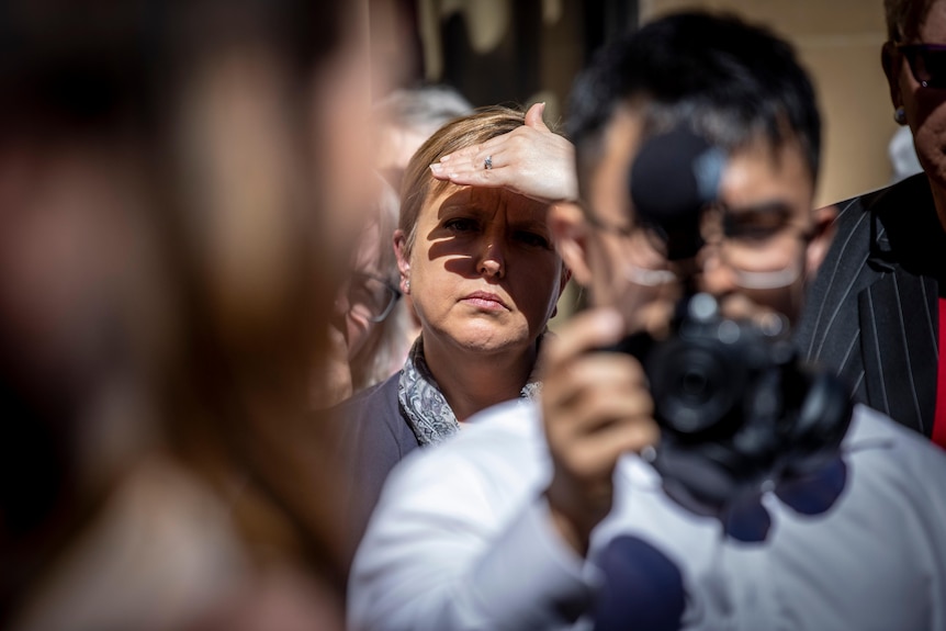 Lara Giddings outside Supreme Court