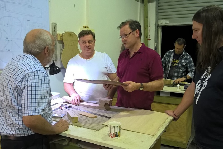 Guitar making workshop participants