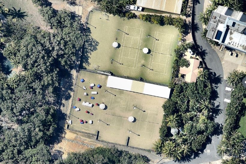 Hamilton Island tennis courts on September 25, 2016, before Cyclone Debbie.