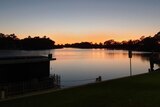 A colourful sunset on the Murray River in Renmark.