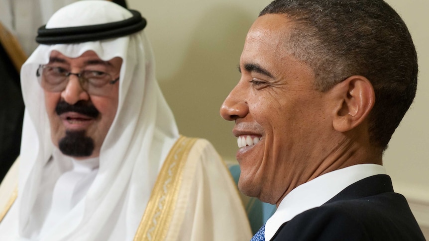 Barack Obama meets King Abdullah in the Oval Office in 2010.